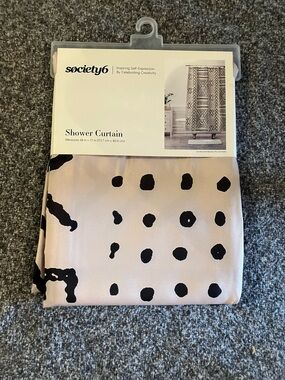 Society6 Light Tan with Black Polka Dot Shower Curtain